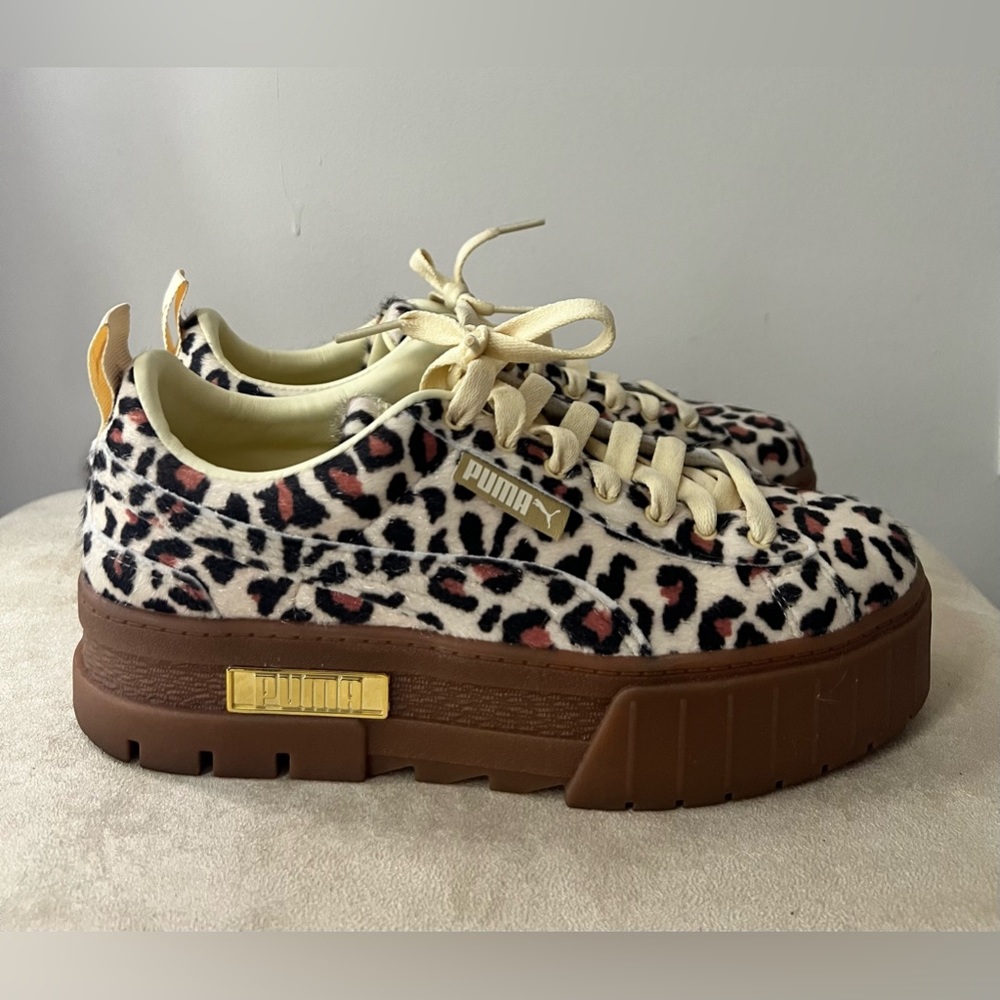 Womens PUMA Mayze Leopard Platform Athletic Shoe 👟 Size 8.5!